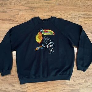 Vintage Beaded Toucan Sweatshirt